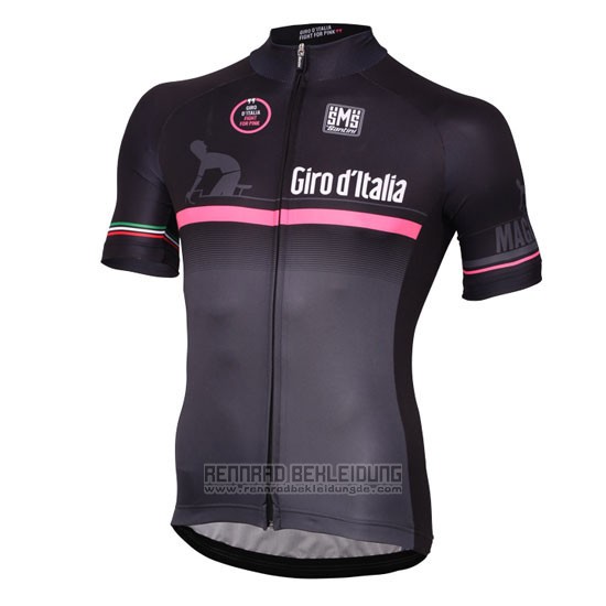 2016 Fahrradbekleidung Giro D'italien Shwarz und Rot Trikot Kurzarm und Tragerhose